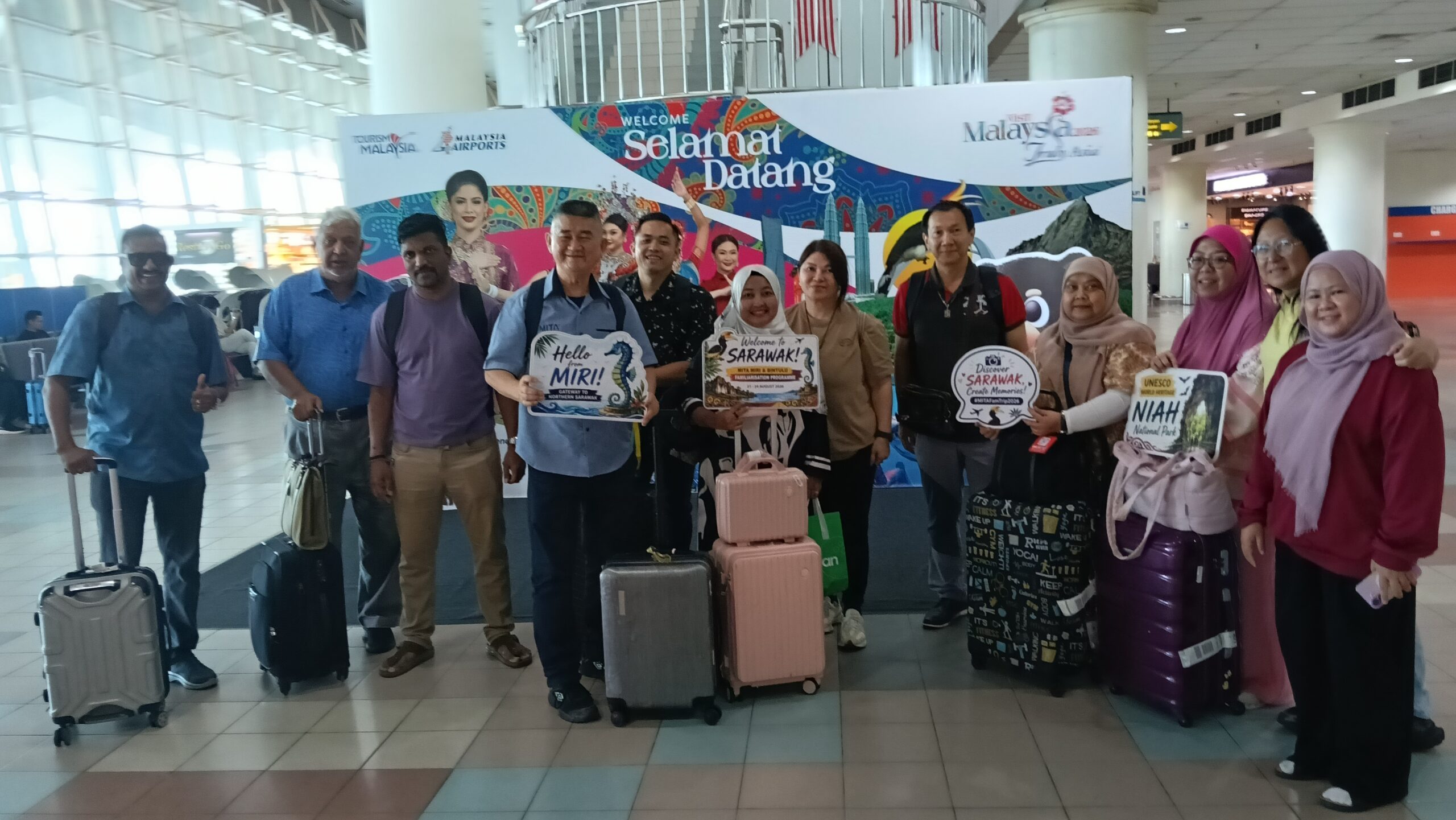 Brighton Travel & Tour welcoming tourism industry partners during the 2026 Sarawak Tourism Exchange in Miri